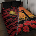 ANZAC Lest We Forget Quilt Bed Set Australian Army Poppy Tribute