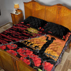 ANZAC Lest We Forget Quilt Bed Set Australian Army Poppy Tribute