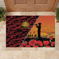 ANZAC Lest We Forget Rubber Doormat Australian Army Poppy Tribute