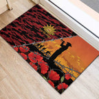 ANZAC Lest We Forget Rubber Doormat Australian Army Poppy Tribute