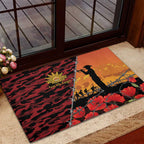 ANZAC Lest We Forget Rubber Doormat Australian Army Poppy Tribute