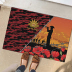 ANZAC Lest We Forget Rubber Doormat Australian Army Poppy Tribute