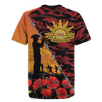 ANZAC Lest We Forget Rugby Jersey Australian Army Poppy Tribute