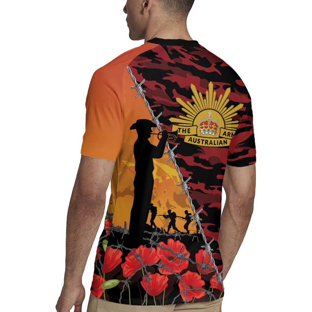 ANZAC Lest We Forget Rugby Jersey Australian Army Poppy Tribute