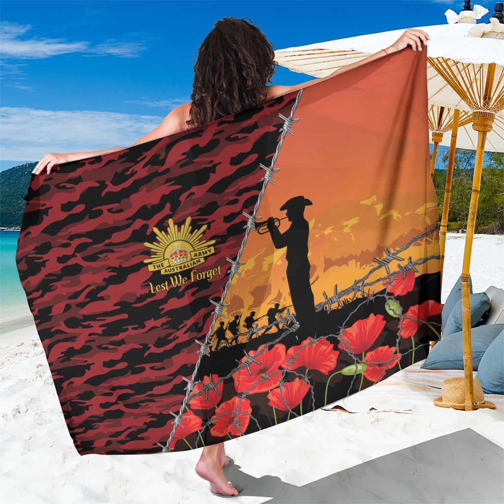 ANZAC Lest We Forget Sarong Australian Army Poppy Tribute