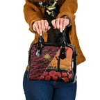 ANZAC Lest We Forget Shoulder Handbag Australian Army Poppy Tribute