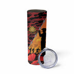 ANZAC Lest We Forget Skinny Tumbler Australian Army Poppy Tribute