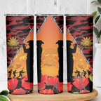ANZAC Lest We Forget Skinny Tumbler Australian Army Poppy Tribute