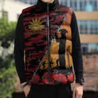 ANZAC Lest We Forget Sleeveless Puffer Jacket Australian Army Poppy Tribute