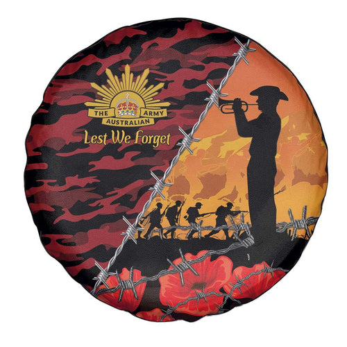 ANZAC Lest We Forget Spare Tire Cover Australian Army Poppy Tribute