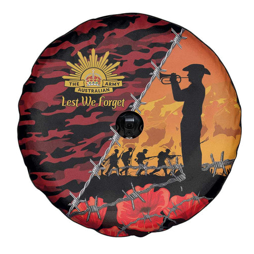 ANZAC Lest We Forget Spare Tire Cover Australian Army Poppy Tribute