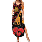 ANZAC Lest We Forget Summer Maxi Dress Australian Army Poppy Tribute