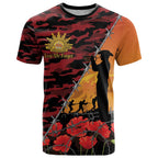 ANZAC Lest We Forget T Shirt Australian Army Poppy Tribute