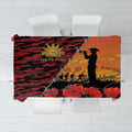 ANZAC Lest We Forget Tablecloth Australian Army Poppy Tribute