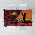 ANZAC Lest We Forget Tablecloth Australian Army Poppy Tribute