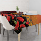 ANZAC Lest We Forget Tablecloth Australian Army Poppy Tribute