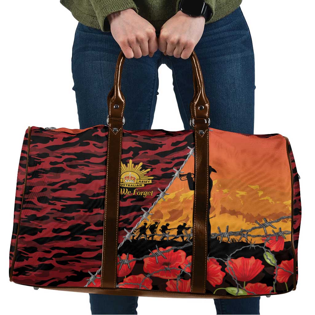 ANZAC Lest We Forget Travel Bag Australian Army Poppy Tribute