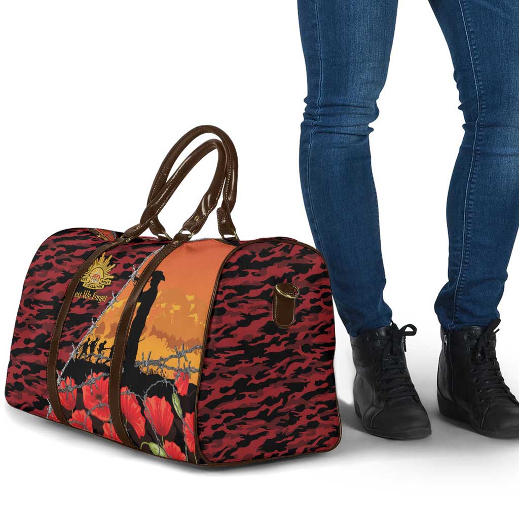 ANZAC Lest We Forget Travel Bag Australian Army Poppy Tribute