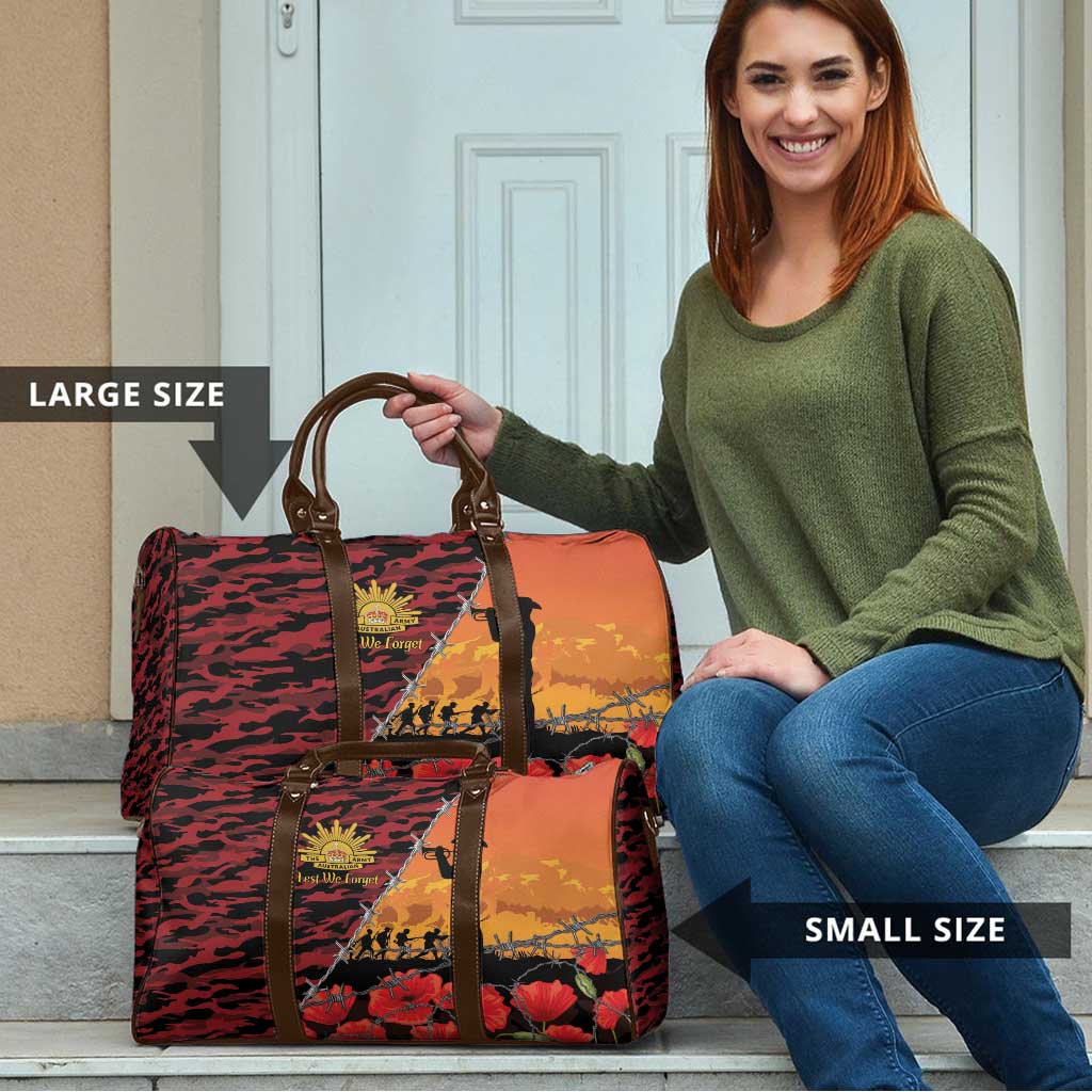 ANZAC Lest We Forget Travel Bag Australian Army Poppy Tribute