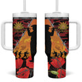 ANZAC Lest We Forget Tumbler With Handle Australian Army Poppy Tribute
