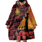 ANZAC Lest We Forget Wearable Blanket Hoodie Australian Army Poppy Tribute