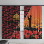 ANZAC Lest We Forget Window Curtain Australian Army Poppy Tribute