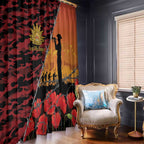 ANZAC Lest We Forget Window Curtain Australian Army Poppy Tribute