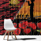 ANZAC Lest We Forget Window Curtain Australian Army Poppy Tribute