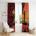 ANZAC Lest We Forget Window Curtain Australian Army Poppy Tribute