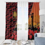 ANZAC Lest We Forget Window Curtain Australian Army Poppy Tribute