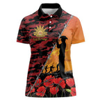 ANZAC Lest We Forget Women Polo Shirt Australian Army Poppy Tribute