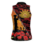 ANZAC Lest We Forget Women Sleeveless Polo Shirt Australian Army Poppy Tribute
