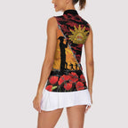 ANZAC Lest We Forget Women Sleeveless Polo Shirt Australian Army Poppy Tribute