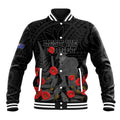 Personalised New Zealand ANZAC Day Baseball Jacket Lest We Forget Soldier Memorial