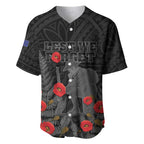 Personalised New Zealand ANZAC Day Baseball Jersey Lest We Forget Soldier Memorial