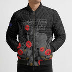 Personalised New Zealand ANZAC Day Bomber Puffer Jacket Lest We Forget Soldier Memorial
