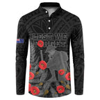 Personalised New Zealand ANZAC Day Button Sweatshirt Lest We Forget Soldier Memorial
