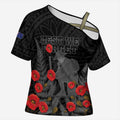 Personalised New Zealand ANZAC Day Cross Shoulder Shirt Lest We Forget Soldier Memorial