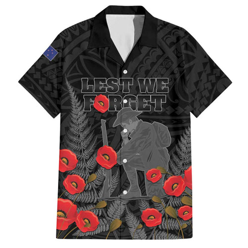 Personalised New Zealand ANZAC Day Hawaiian Shirt Lest We Forget Soldier Memorial