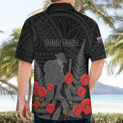 Personalised New Zealand ANZAC Day Hawaiian Shirt Lest We Forget Soldier Memorial