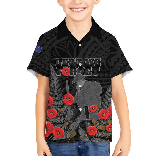 Personalised New Zealand ANZAC Day Hawaiian Shirt Lest We Forget Soldier Memorial