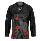Personalised New Zealand ANZAC Day Hockey Jersey Lest We Forget Soldier Memorial