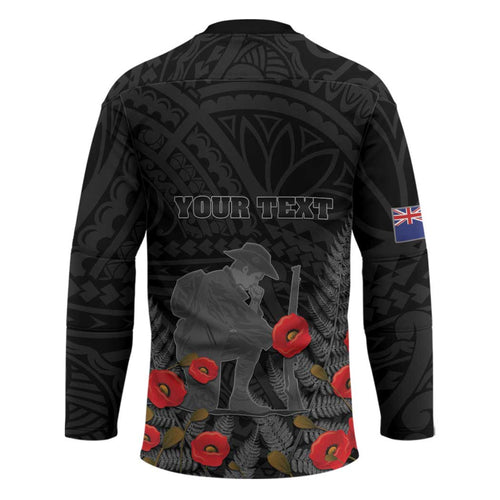 Personalised New Zealand ANZAC Day Hockey Jersey Lest We Forget Soldier Memorial