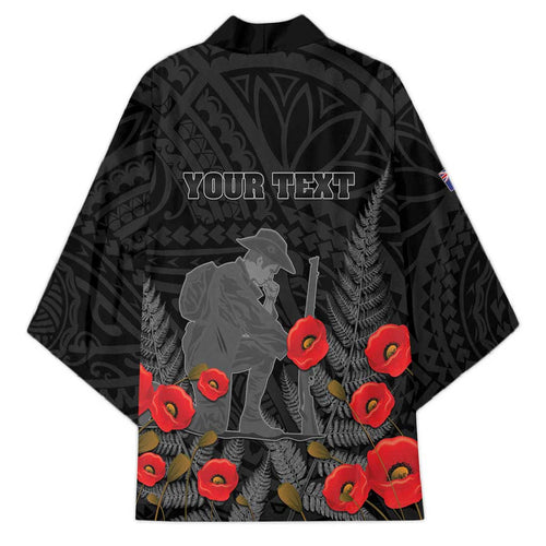 Personalised New Zealand ANZAC Day Kimono Lest We Forget Soldier Memorial