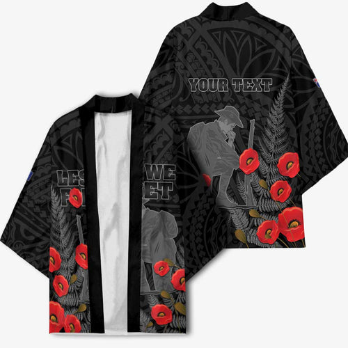 Personalised New Zealand ANZAC Day Kimono Lest We Forget Soldier Memorial