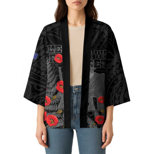 Personalised New Zealand ANZAC Day Kimono Lest We Forget Soldier Memorial