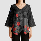 Personalised New Zealand ANZAC Day Kimono Sleeve Blouse Lest We Forget Soldier Memorial
