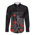 Personalised New Zealand ANZAC Day Long Sleeve Button Shirt Lest We Forget Soldier Memorial