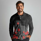 Personalised New Zealand ANZAC Day Long Sleeve Polo Shirt Lest We Forget Soldier Memorial