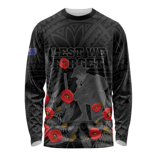 Personalised New Zealand ANZAC Day Long Sleeve Shirt Lest We Forget Soldier Memorial
